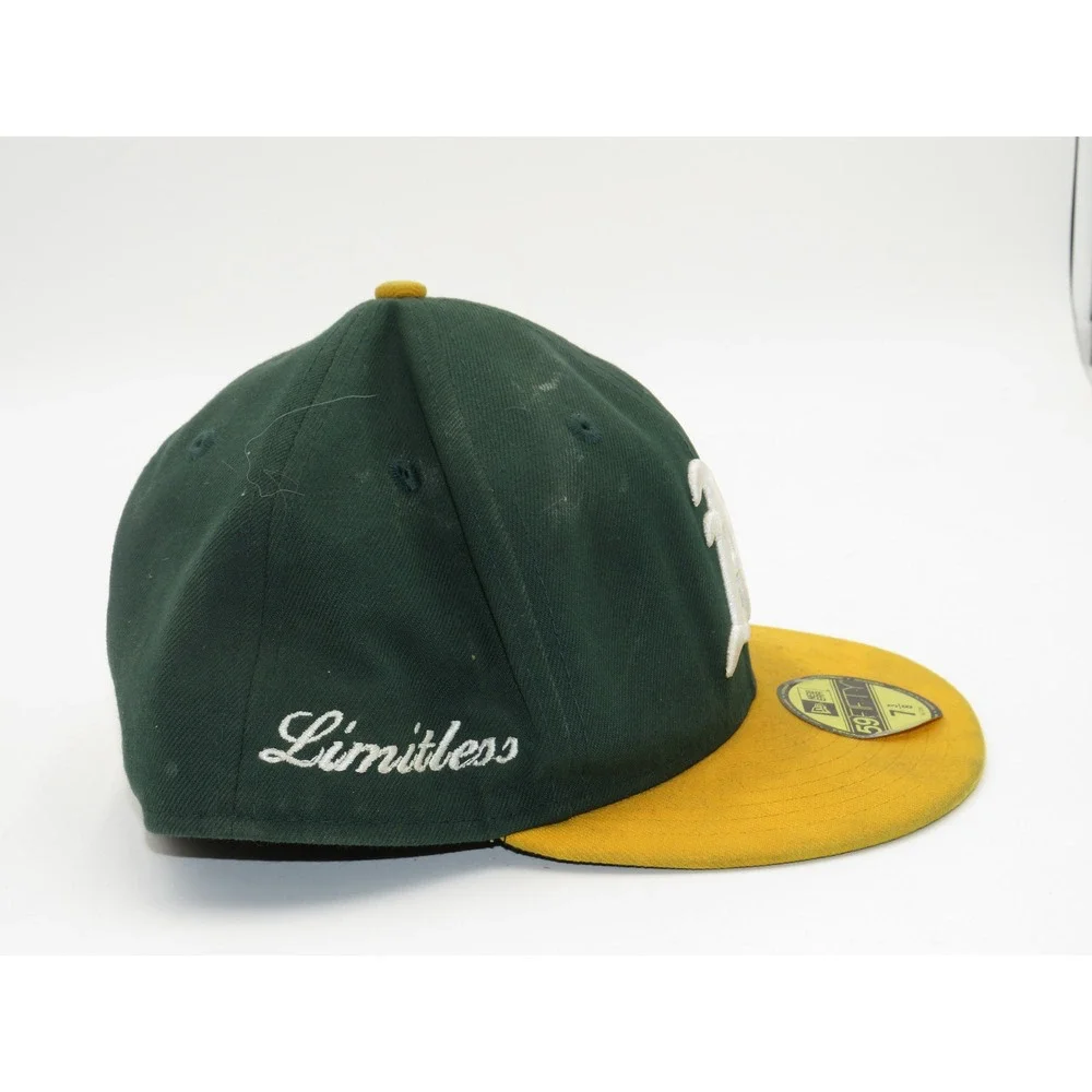 New Era 59FIFTY Oakland Athletics A's Fitted Hat Green Yellow Size 7 3/8